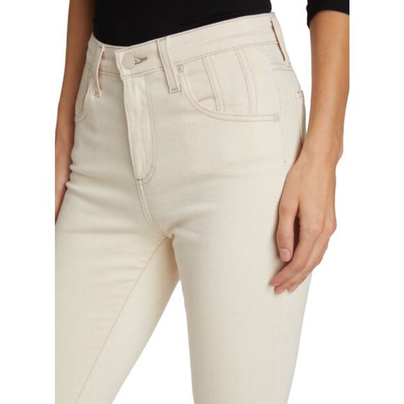 AG Adriano Goldschmied Paneled Mari High-Rise Slim Straight Beige Jeans Size 25R - Picture 2 of 9